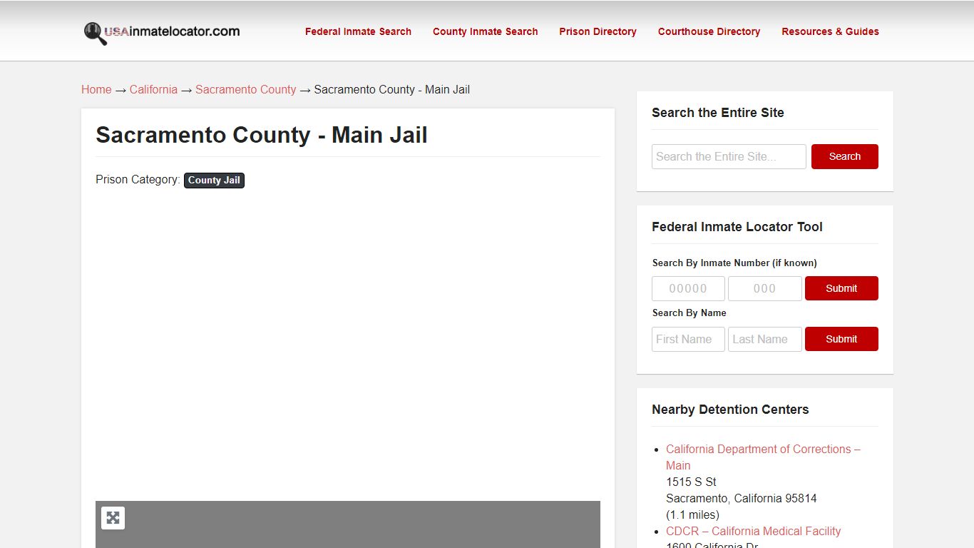 Sacramento County – Main Jail | USA Inmate Locator